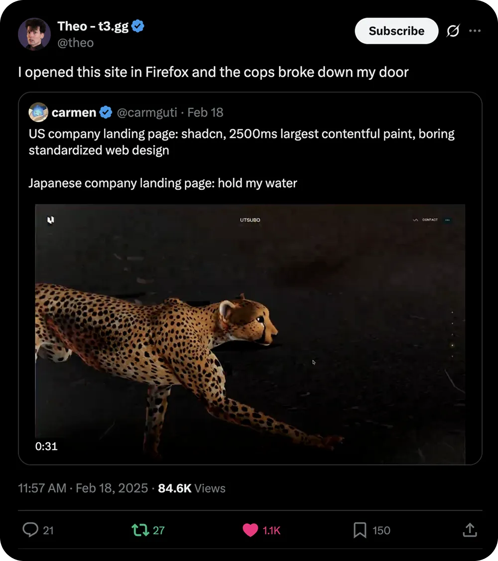 X投稿: このサイトをFirefoxで開いたら警察がドアを壊して入ってきた 84,000回表示