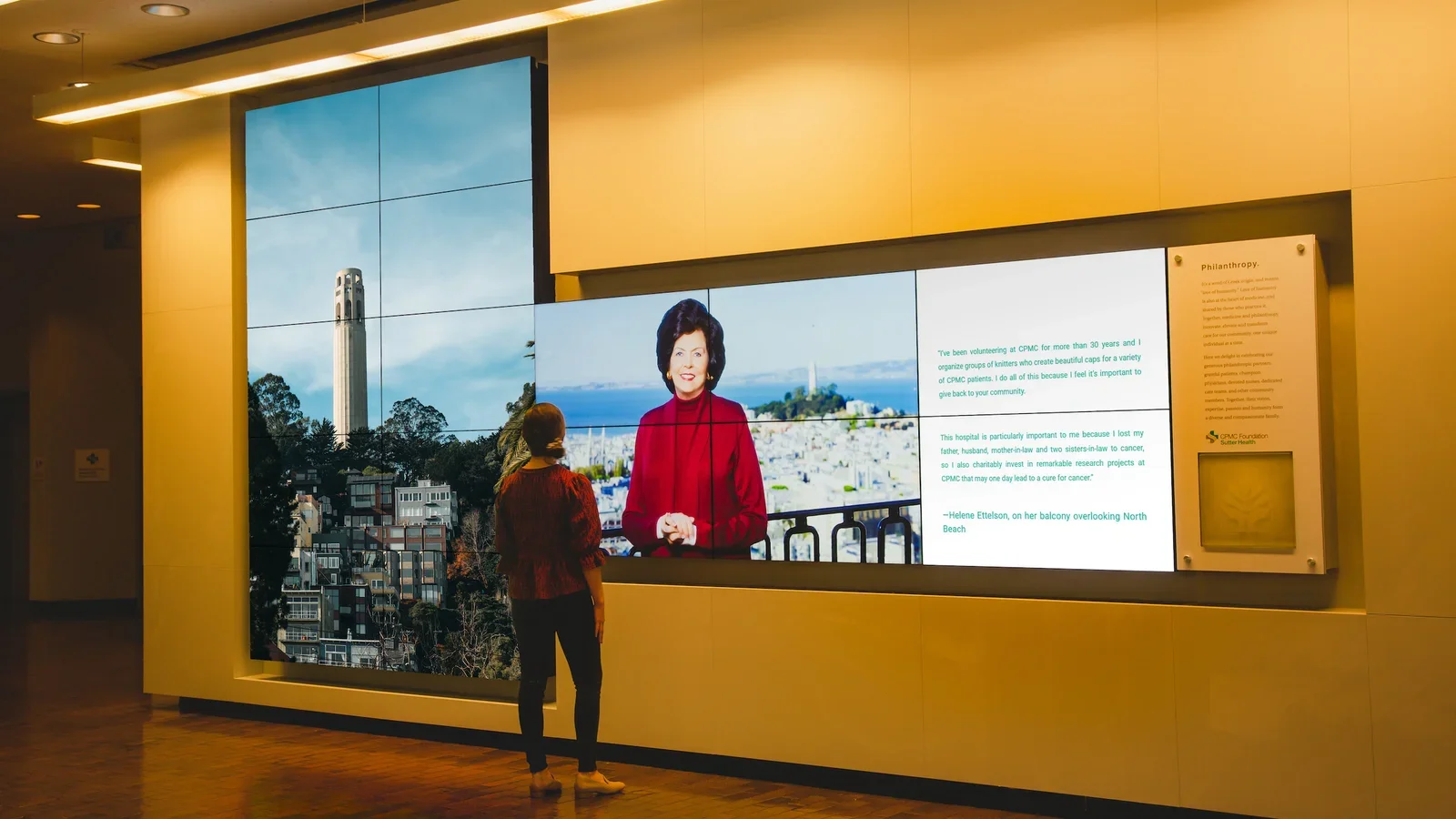 Digital donor recognition wall at Elon University Moseley Center by PDG
