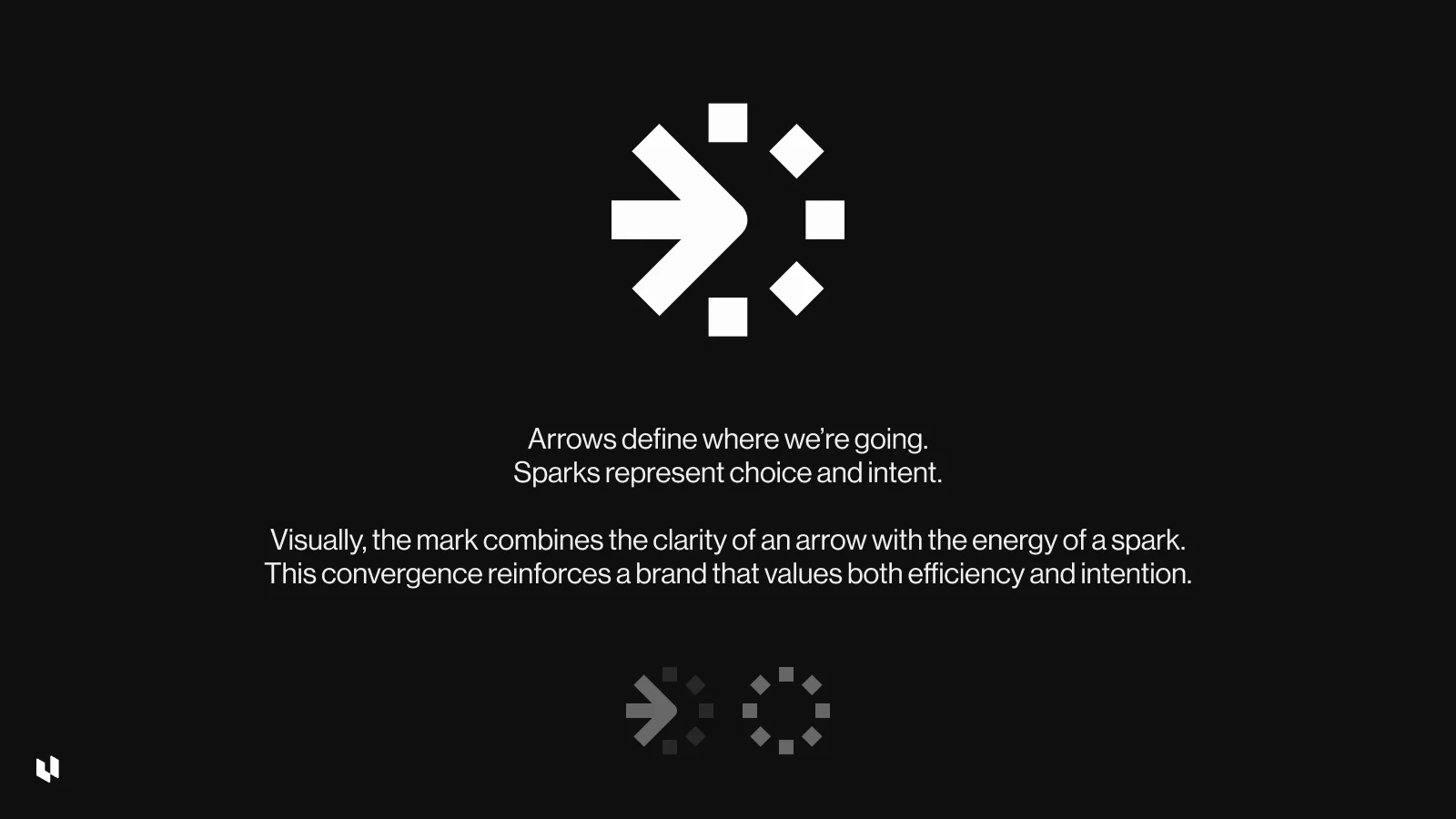 The Vectr logo mark combining an arrow and a spark — arrows define direction, sparks represent choice and intent