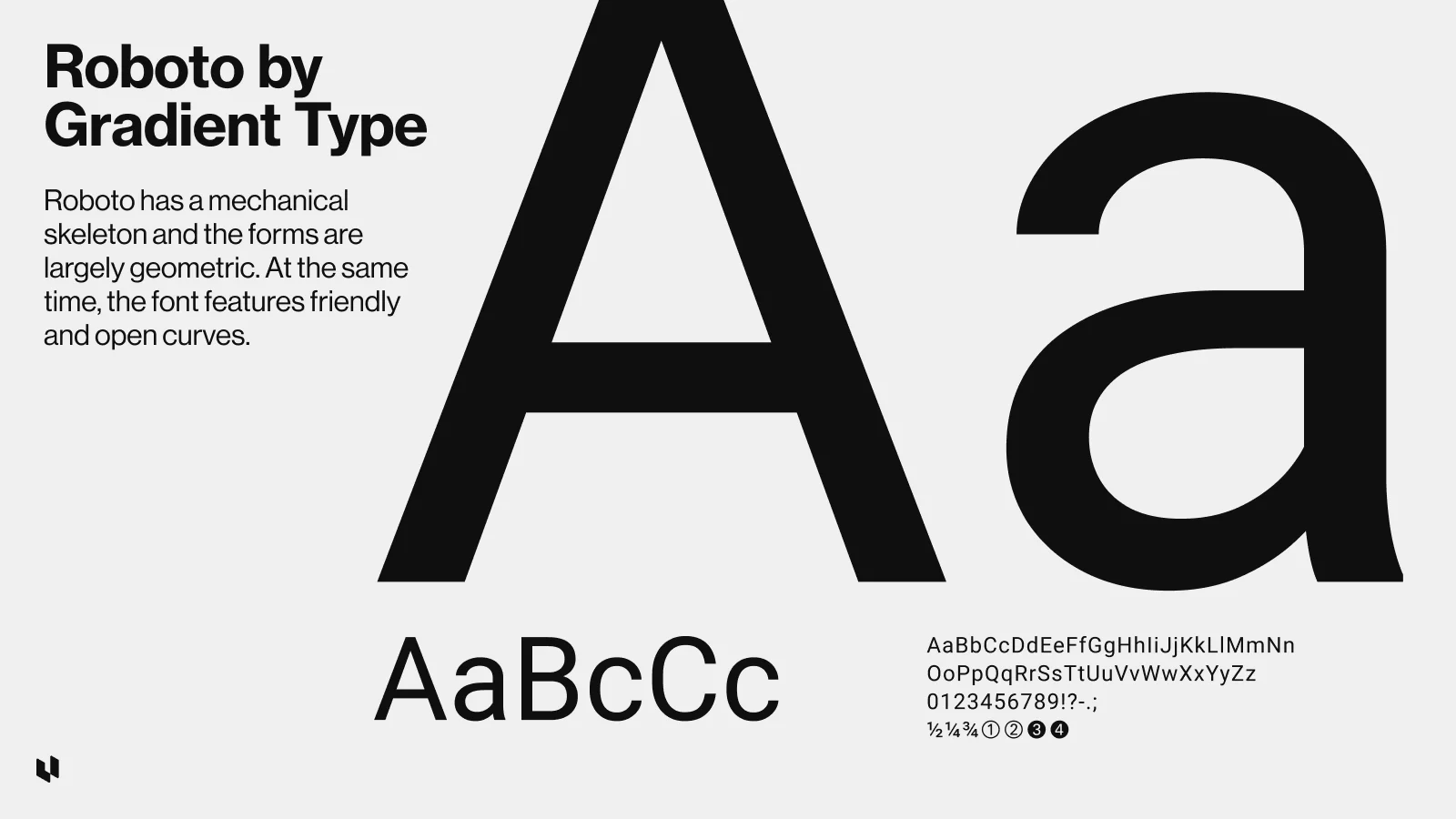 Vectr typography: Roboto, a geometric typeface with a mechanical skeleton and friendly, open curves