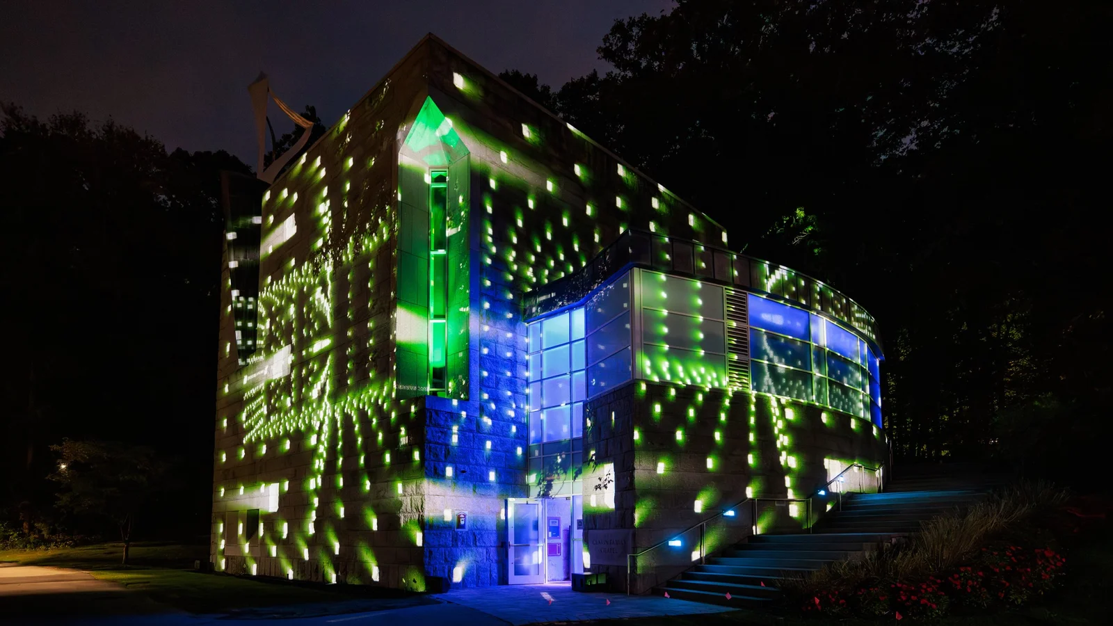 MASARY Studios projection mapping on Grace Church exterior in Providence, Rhode Island